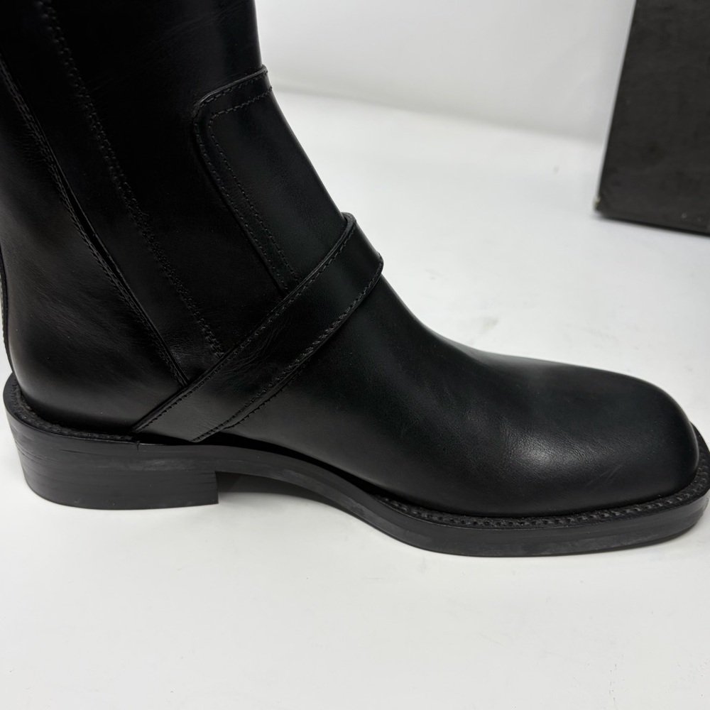 Gucci Idrocalf Leather Buckle Riding Boots Black Size 37 | Made in Italy COA - Picture 7 of 14